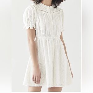Ba&sh eyelet lace dress fully Lined, Button Down, White Size Medium NWT